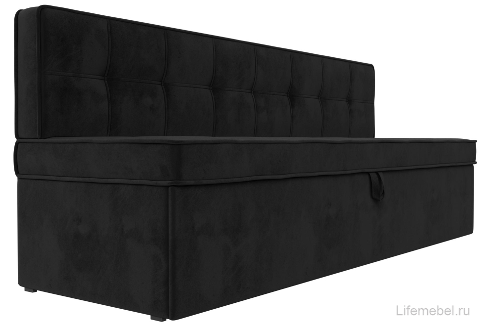 Кухонный диван Соната-Прайм черный велюр