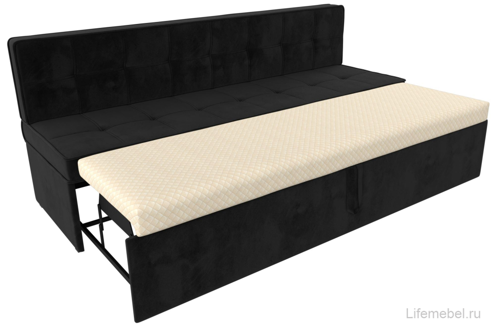 Кухонный диван Соната-Прайм черный велюр