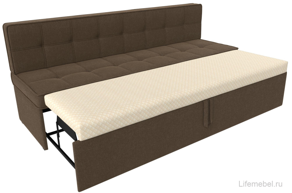 Кухонный диван Техас коричневая рогожка