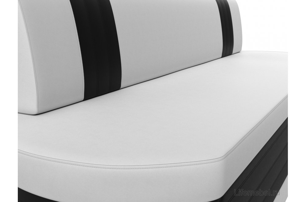 Кухонный диван Токио экокожа белая / черная