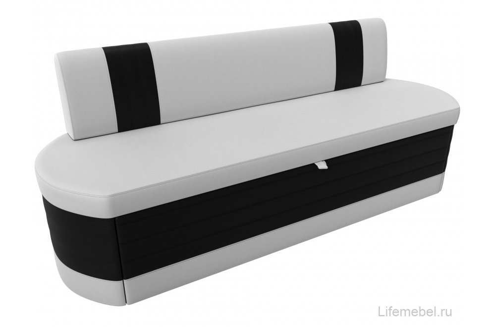 Кухонный диван Токио экокожа белая / черная