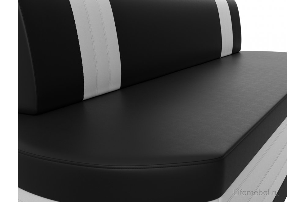 Кухонный диван Токио экокожа черная / белая