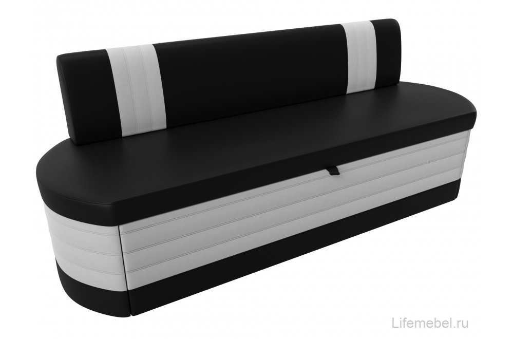 Кухонный диван Токио экокожа черная / белая