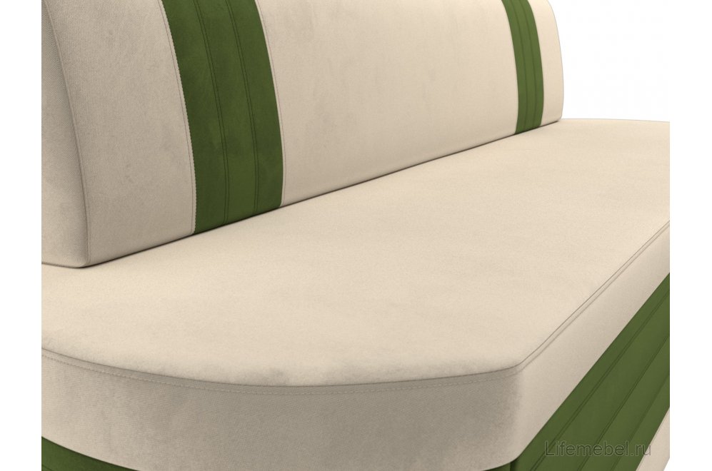 Кухонный диван Токио микровельвет бежевый / зеленый