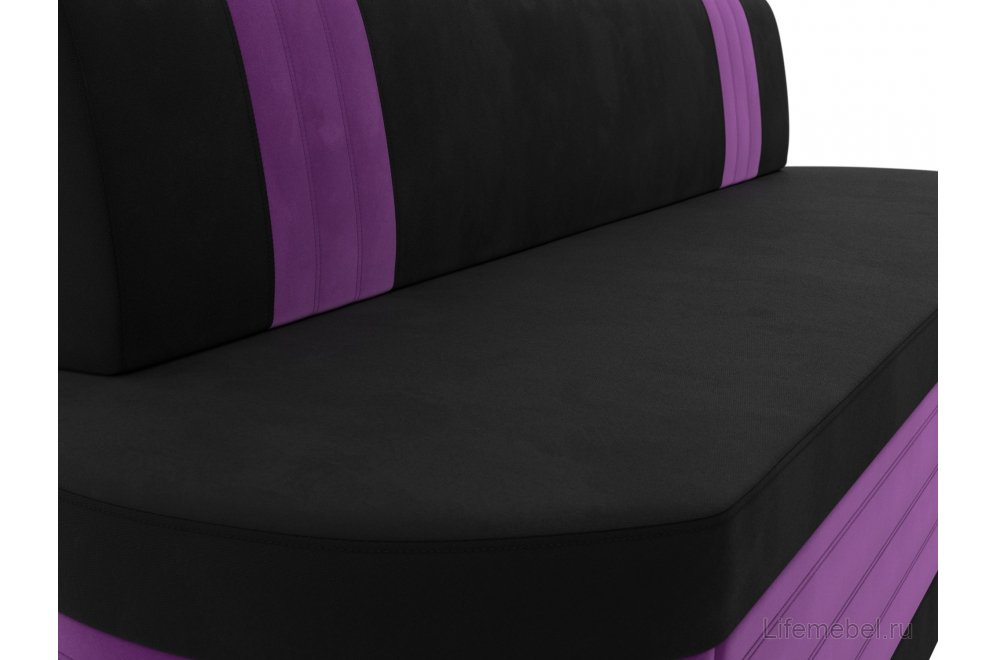 Кухонный диван Токио микровельвет черный / фиолетовый