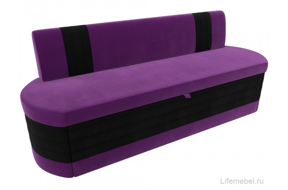 Кухонный диван Токио микровельвет фиолетовый / черный