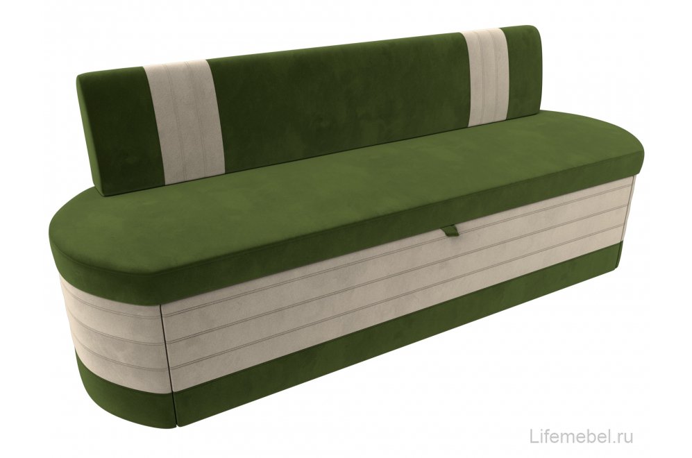 Кухонный диван Токио микровельвет зеленый / бежевый
