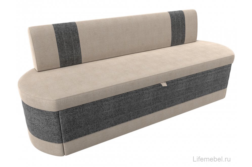 Кухонный диван Токио рогожка бежевая/ серая