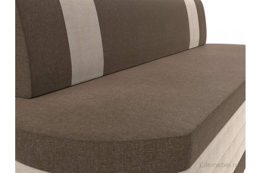 Кухонный диван Токио рогожка коричневая / бежевая