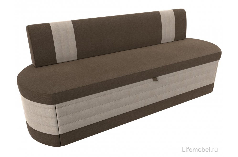 Кухонный диван Токио рогожка коричневая / бежевая