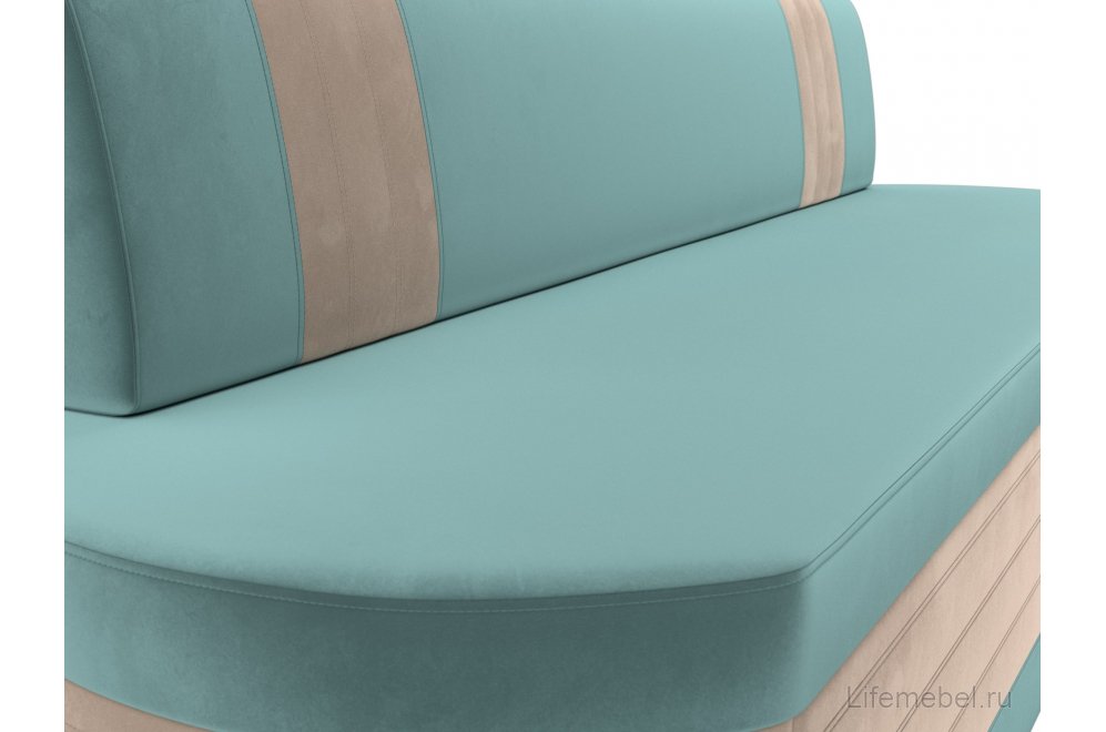 Кухонный диван Токио велюр бирюзовый / бежевый