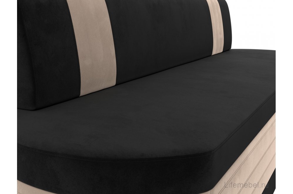 Кухонный диван Токио велюр черный / бежевый