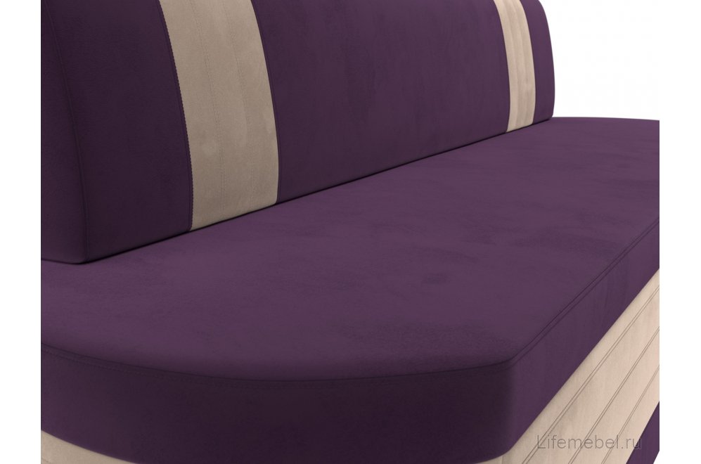 Кухонный диван Токио велюр фиолетовый / бежевый