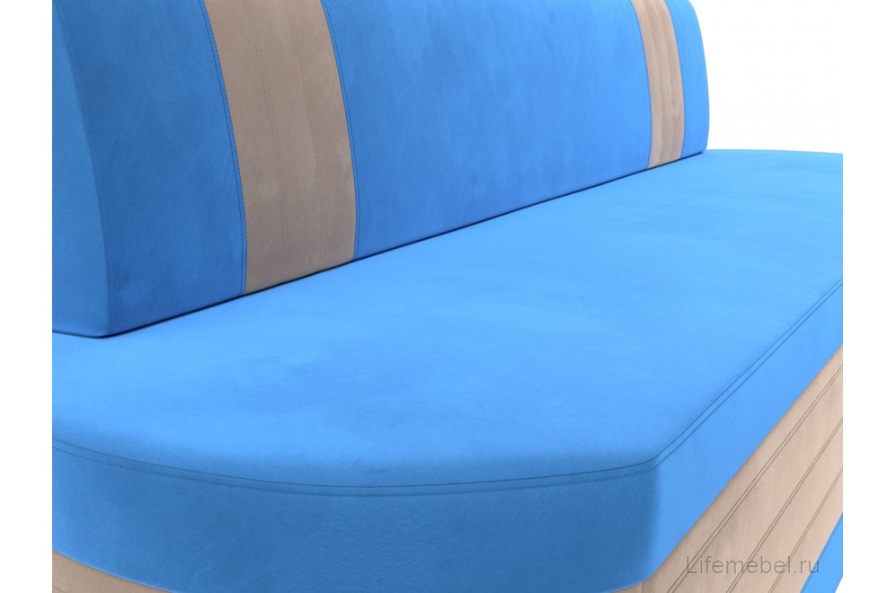 Кухонный диван Токио велюр голубой / бежевый