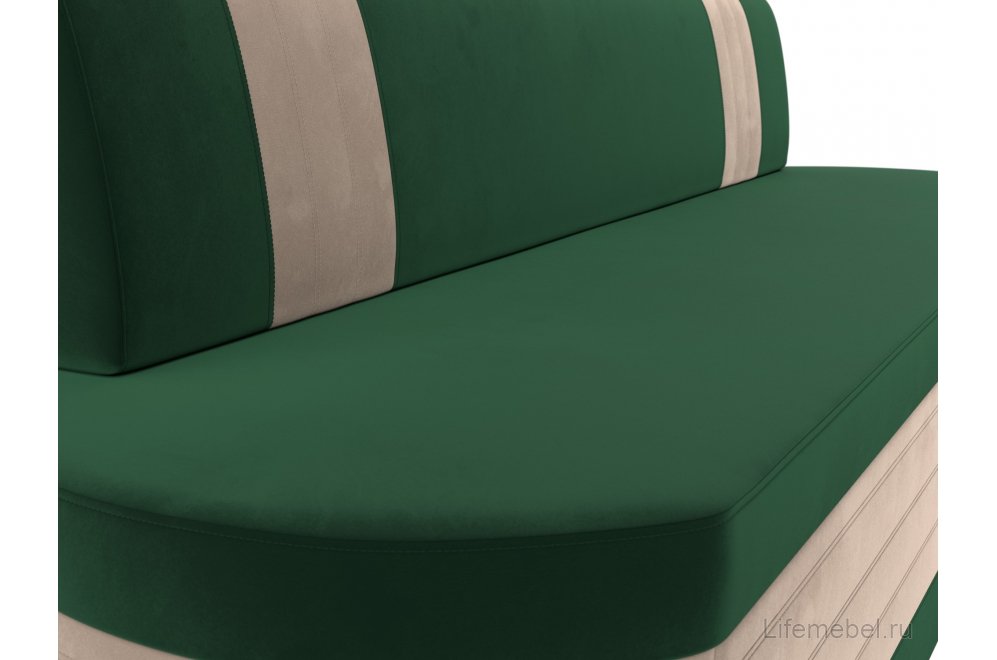 Кухонный диван Токио велюр зеленый / бежевый