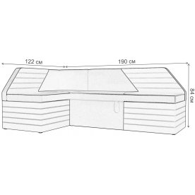 Кухонный диван угловой Дуглас левый