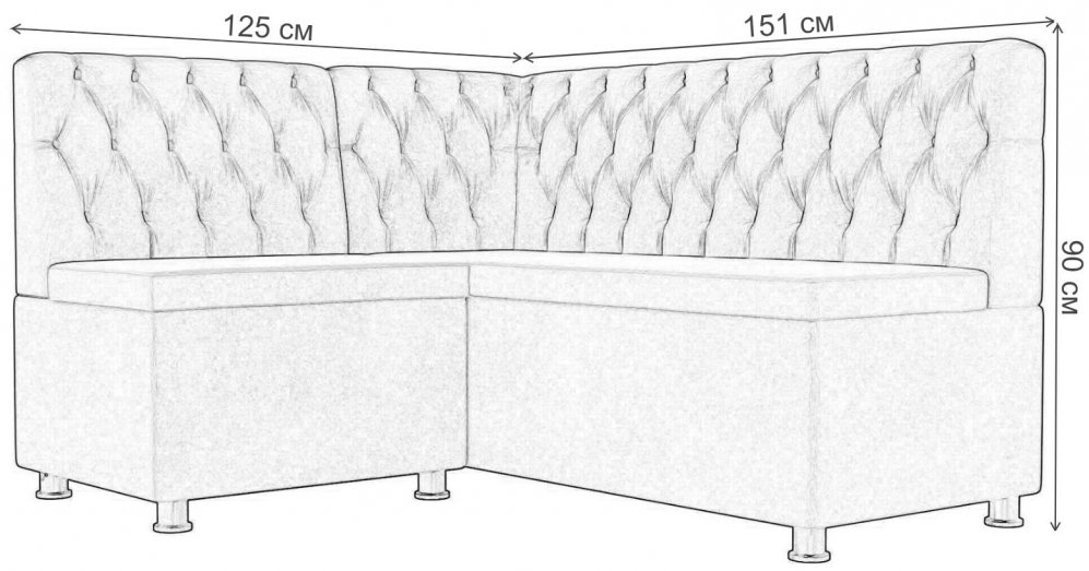 Кухонный диван угловой Монте-М левый рогожка бежевая