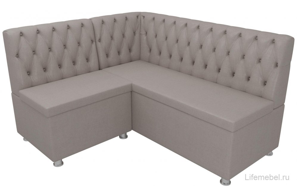 Кухонный диван угловой Монте-М левый рогожка бежевая