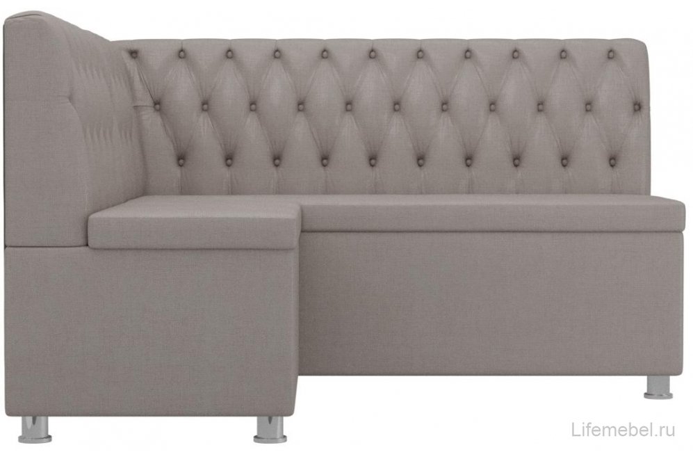 Кухонный диван угловой Монте-М левый рогожка бежевая