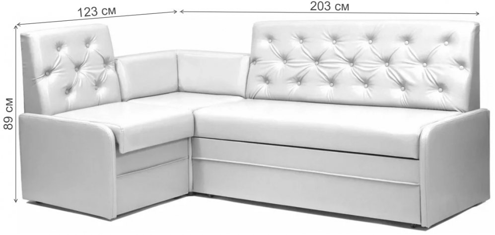 Кухонный уголок Милан со спальным местом белый