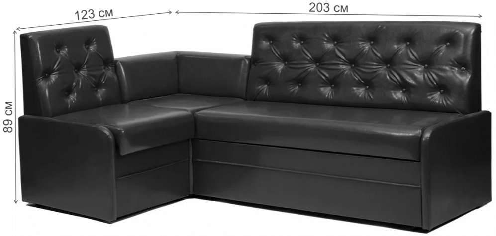 Кухонный уголок Милан со спальным местом  черный