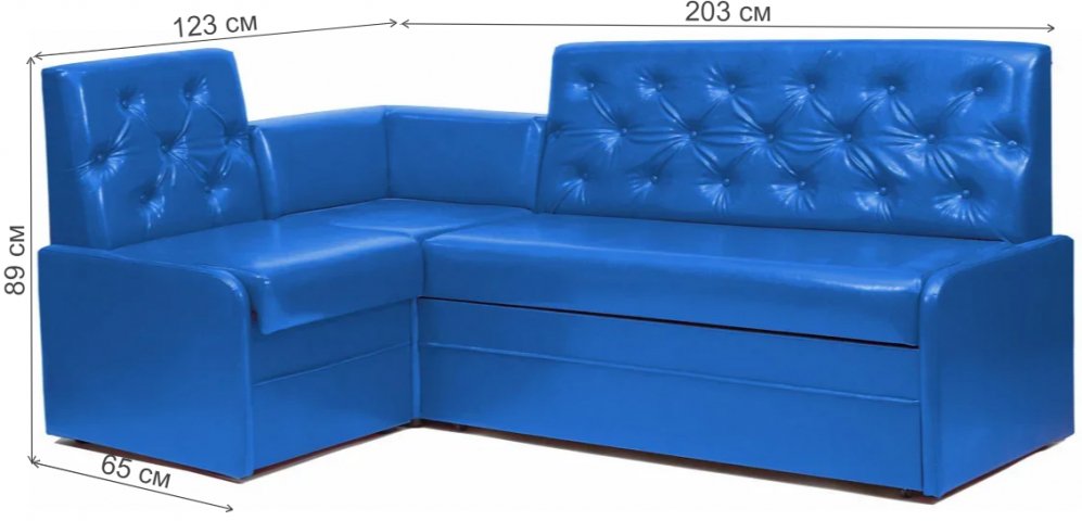 Кухонный уголок Милан со спальным местом синий