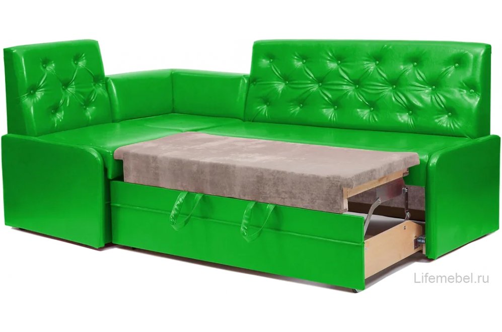 Кухонный уголок Милан со спальным местом зеленый