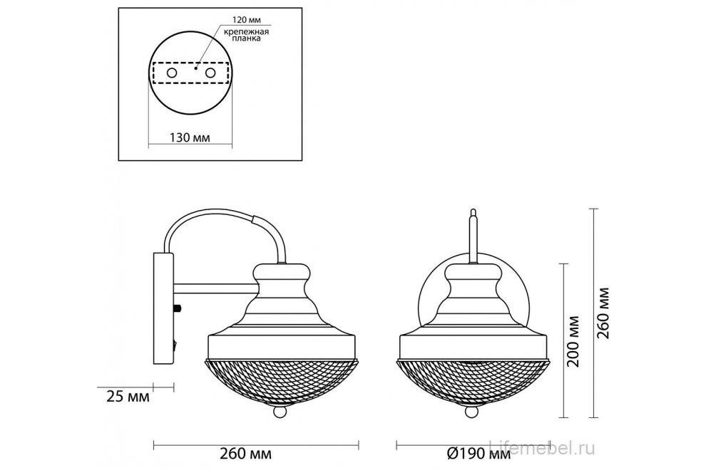 Бра Krona 4658/1W