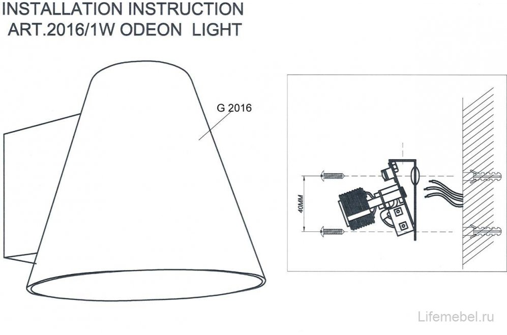 Бра Turin 2016/1W