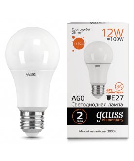 Лампа Elementary A60 12W E27 3000K