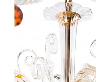 Люстра CATARINA SP6 V2 GOLD/TRANSPARENT-COGNAC