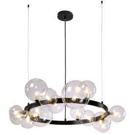 Подвесная люстра AGATA SP15 V2 BLACK/TRANSPARENTE