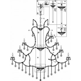 Подвесная люстра Doris DIA881-PL-56-G