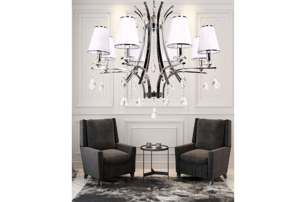 Подвесная люстра Glamour LDP 66247-8 WT+CHR