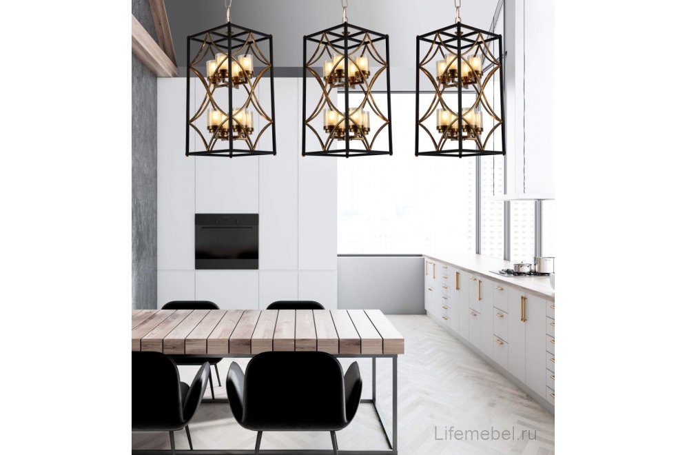 Подвесная люстра Quadrato LDP 1223-8 BK+MD