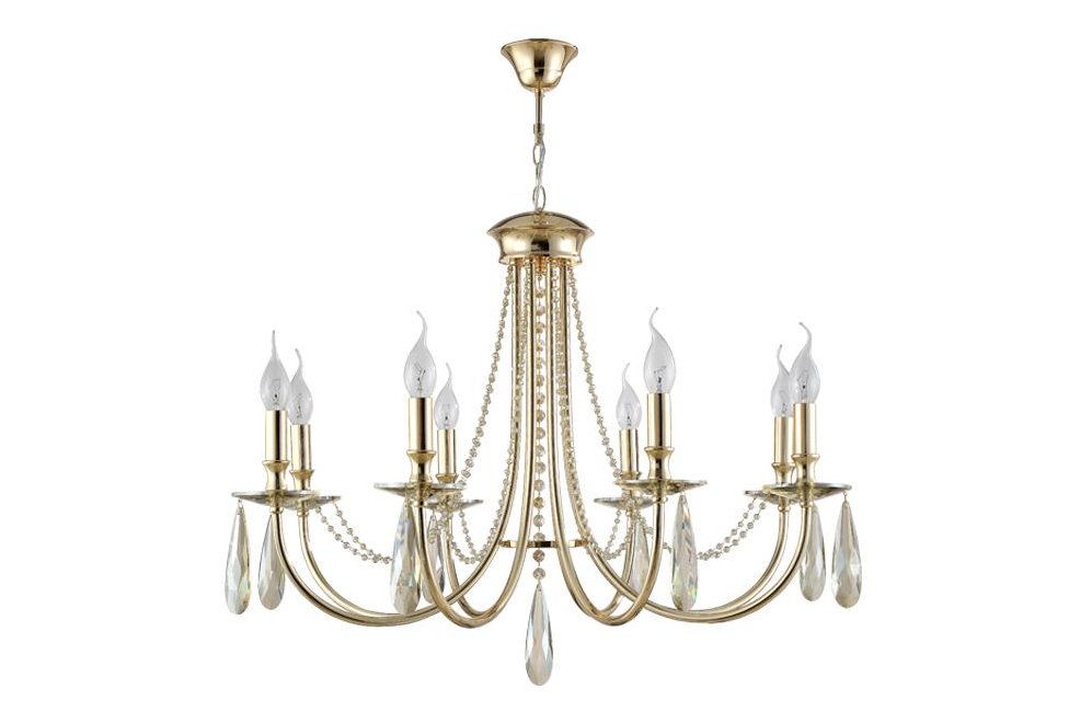 Подвесная люстра VICTORIA SP8 GOLD/AMBER