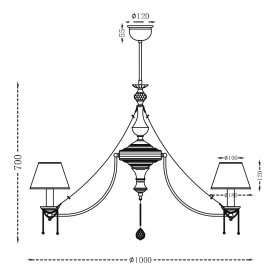Подвесная люстра Classic 4 CL0100-10-R