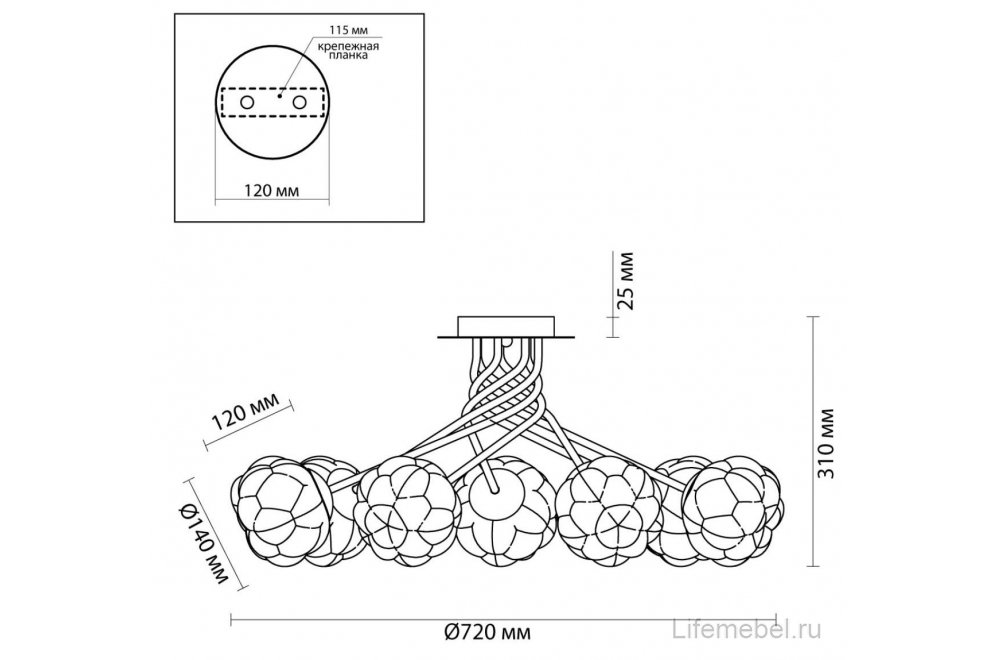 Потолочная люстра Breana 4556/7C