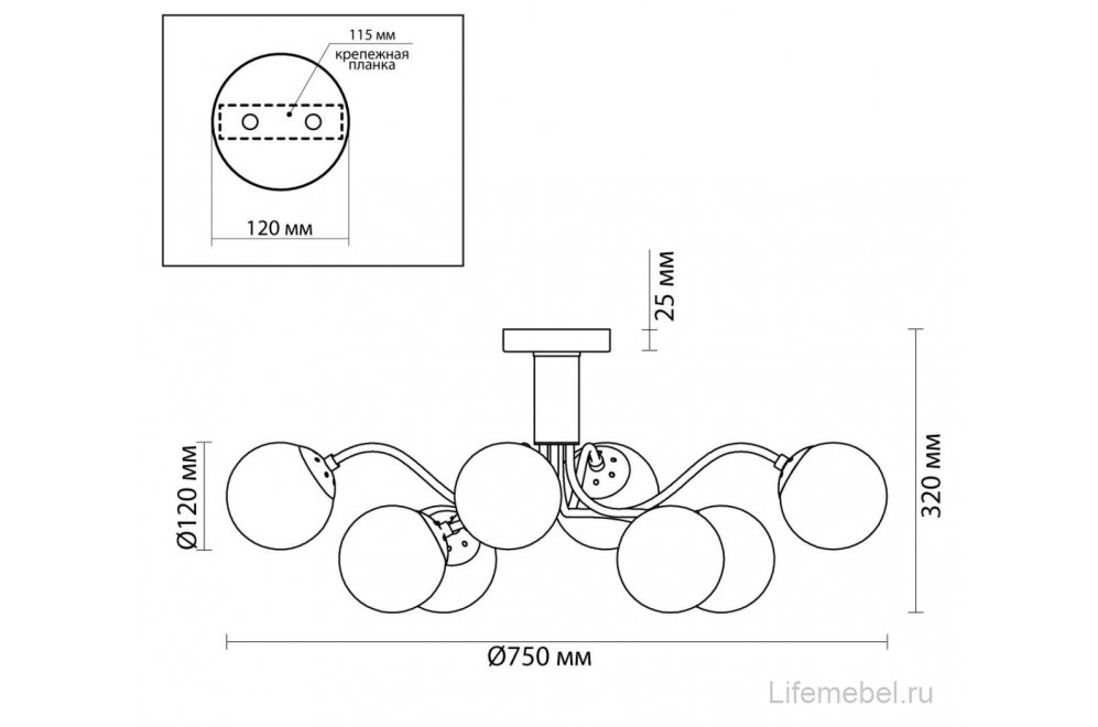 Потолочная люстра Candice 4555/8C