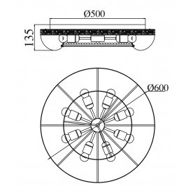 Потолочная люстра Luna MIR543-60AY-N