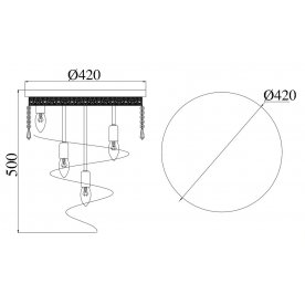 Потолочная люстра Maytoni Cascade T522-PT40x50-G