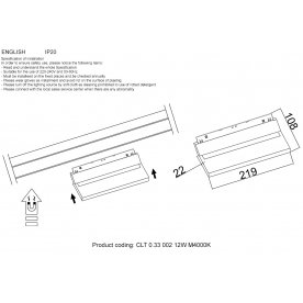 Магнитный трековый светильник CLT 0.33 002 12W WH M4000K