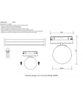 Магнитный трековый светильник CLT 0.33 014 5W BL 4000K