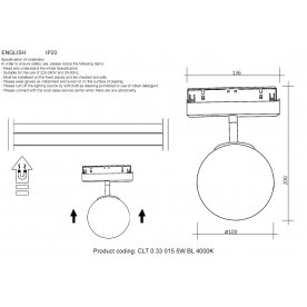 Магнитный трековый светильник CLT 0.33 015 5W BL 4000K