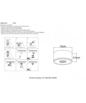 Потолочный светильник CLT 525C95 BL 4000K