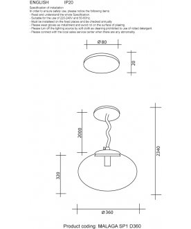 Подвесной светильник MALAGA