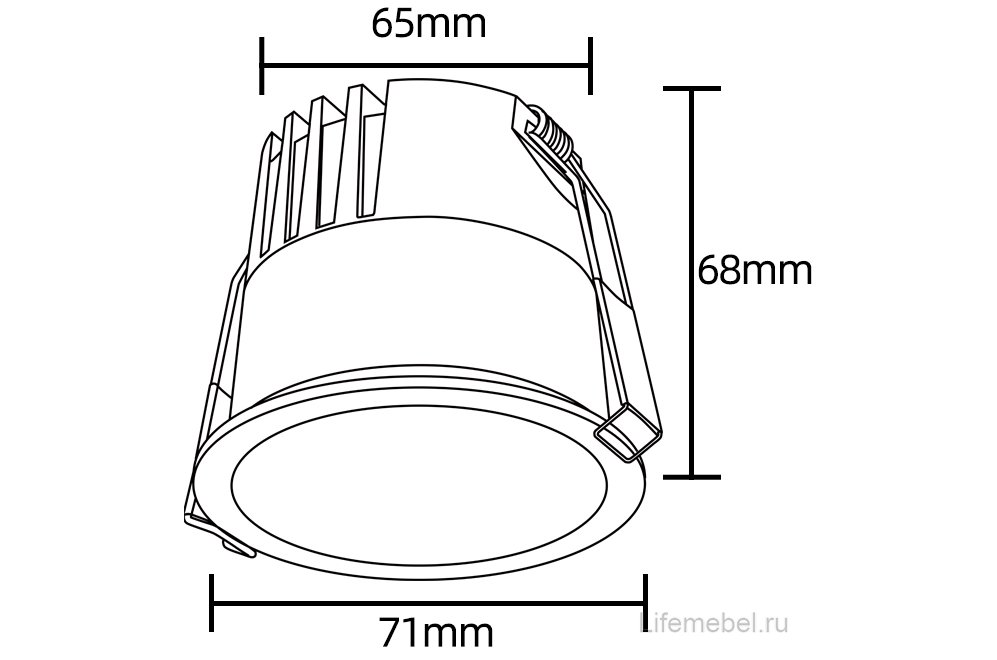 Светильник встраиваемый CLT 082C1 WH 3000K