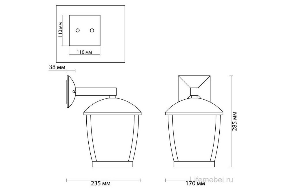 Уличный настенный светильник Tako 4051/1W