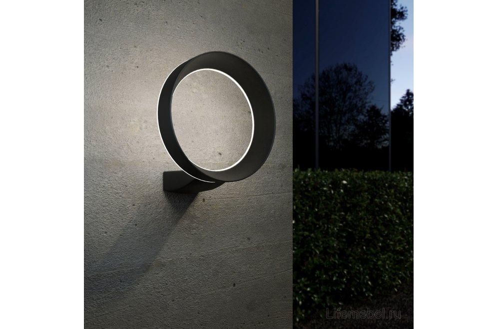 Уличный настенный светильник 1710 TECHNO LED Ring чёрный