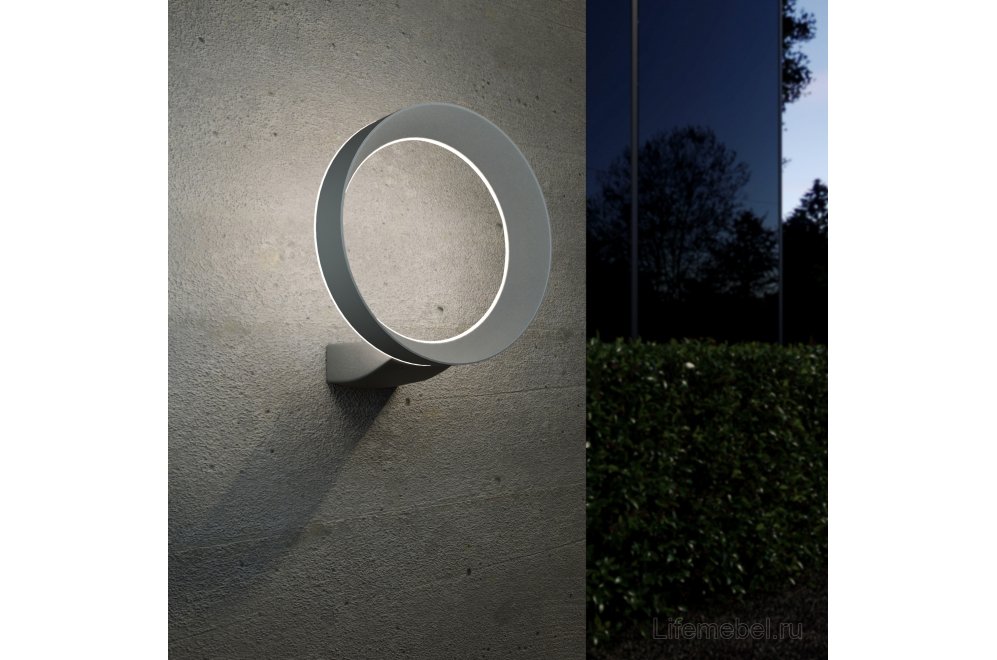 Уличный настенный светильник 1710 TECHNO LED Ring серый